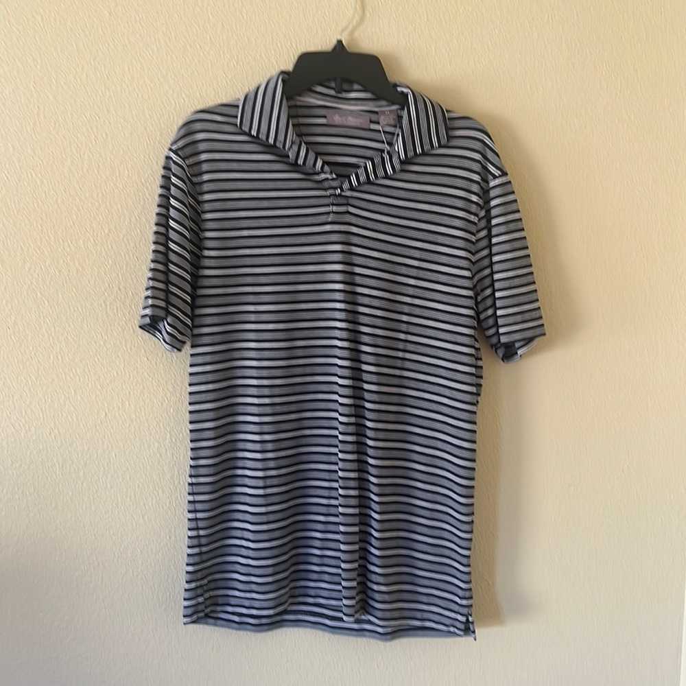 Daniel Cremieux blue and white striped polo size M NWT